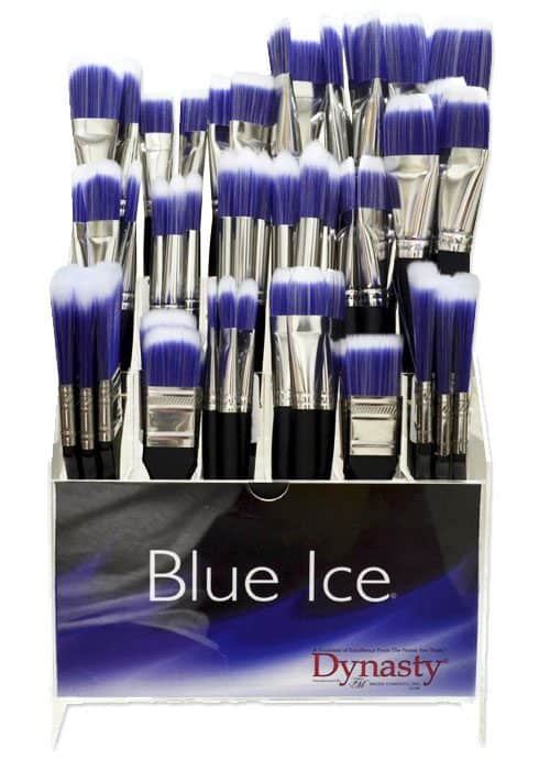 F & M Brush Company Dynasty Blue Ice Long Handle Brush-Series 320R Round Size 2