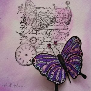 3D Watercolor Pencil Butterfly