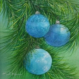 Blue Christmas Watercolor
